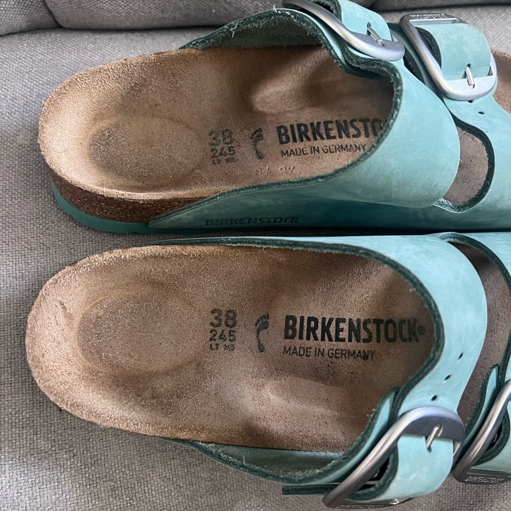 Birkenstock Arizona Nubuck Sandals Beryl - Picture 4 of 6